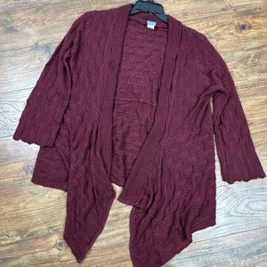 Comfort Corner Womens Cardigan Sweater Maroon‎ Open Front Large Red
